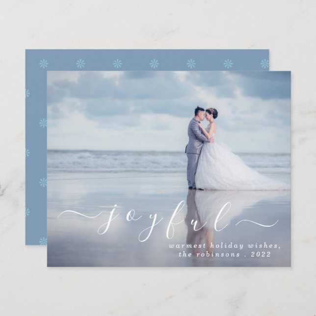 Budget Joyeux Photo moderne vacances de Noël (Devant / Derrière)