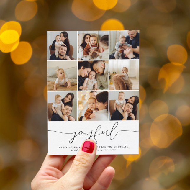 Budget Joyful Christmas Photo Collage Holiday (Créateur téléchargé)