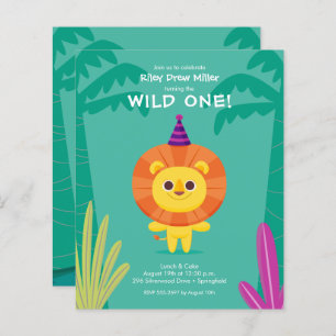 Budget Jungle Lion Invitations d'anniversaire de l