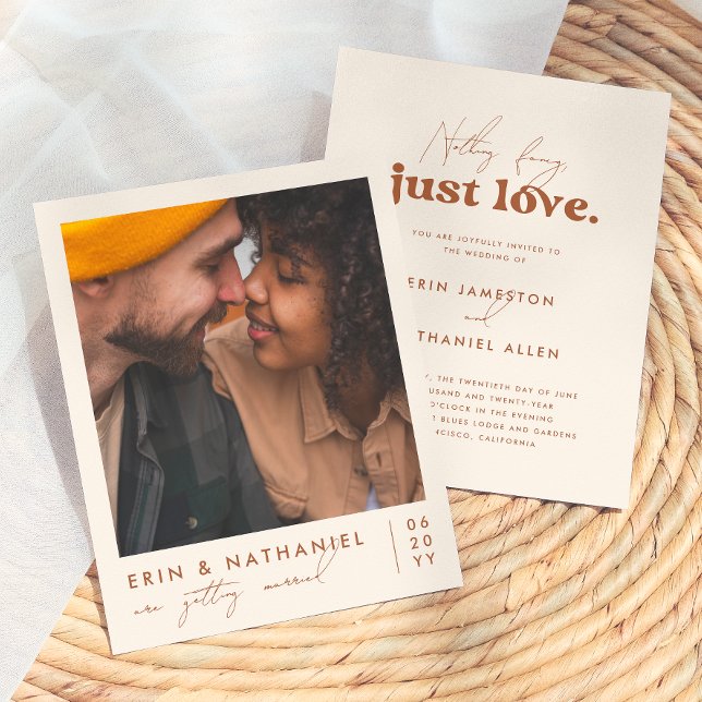 Budget Just Love Cream Terracotta Retro Mariage (Créateur téléchargé)