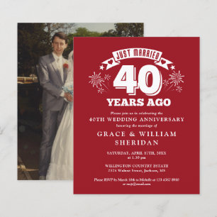 Budget juste marié 40e anniversaire Invitation pho
