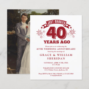 Budget juste marié 40e anniversaire Invitation pho