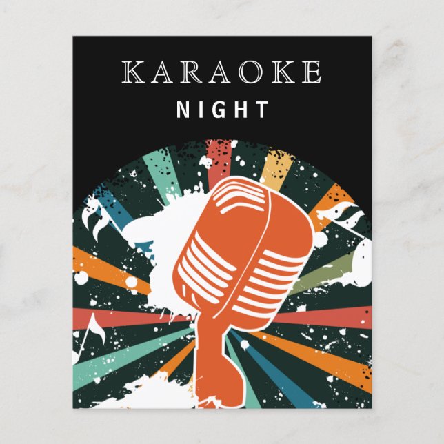 Budget Karaoke Night Party Invitation (Devant)