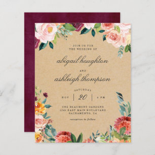 Budget Kraft Burgundy Blush Pink FlorMariage