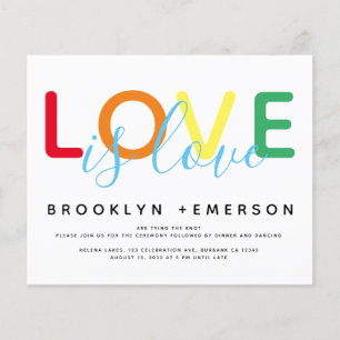 BUDGET L'amour est amour Rainbow Modern Mariage