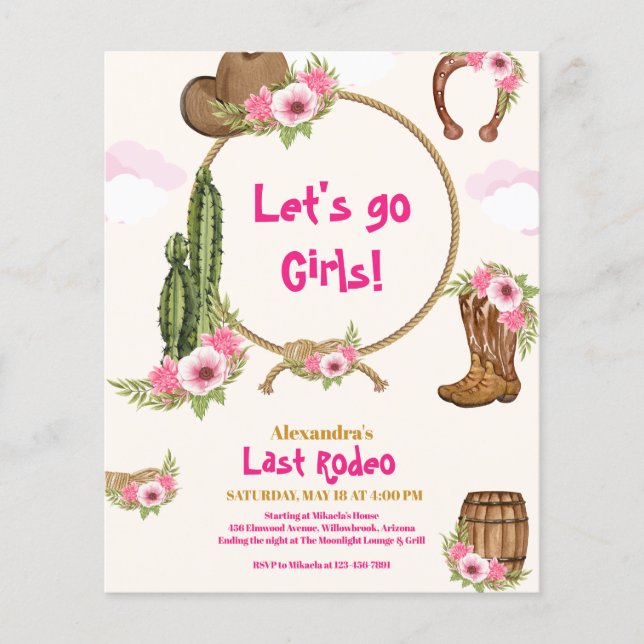 Budget Last Rodeo Cowgirl Enterrement de Vie de Je (Devant)