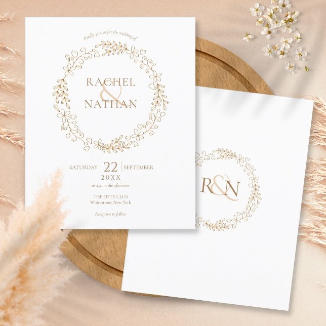 Budget Laurel Garland Faire-part de mariage (Créateur téléchargé)