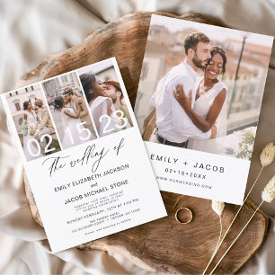 Budget Le Mariage de la photo Invitation minimalis