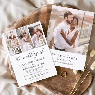 Budget Le Mariage de la photo Invitation minimalis