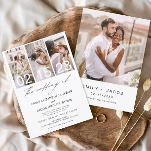 Budget Le Mariage de la photo Invitation minimalis