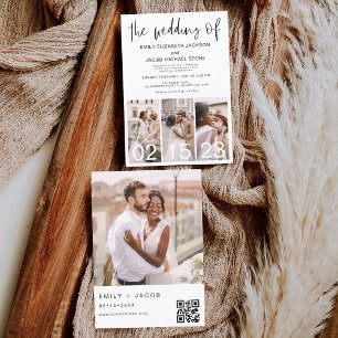 Budget Le Mariage du code QR minimaliste