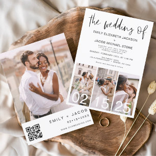 Budget Le Mariage du code QR minimaliste Simple