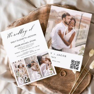 Budget Le Mariage du code QR minimaliste Simple