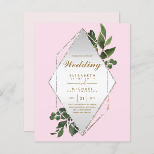 BUDGET LE PLUS BAS Invitations Mariages Cadre verd