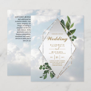 BUDGET LE PLUS BAS Invitations Mariages Cadre verd
