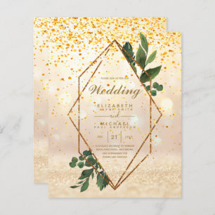 BUDGET LE PLUS BAS Invitations Mariages Cadre verd