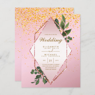 BUDGET LE PLUS BAS Invitations Mariages Cadre verd