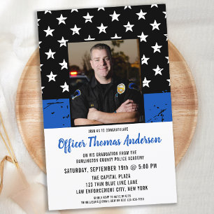 Budget Léger Ligne Bleue Photo Diplôme de police