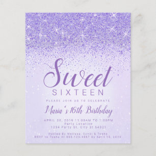 Budget Léger Parties scintillant violet, Sweet 16