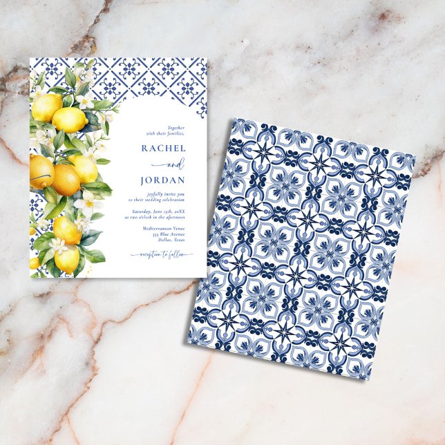 Budget Lemon Méditerranée Mariages Invitations (Créateur téléchargé)