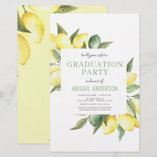 Budget Lemon Modern Grad Party 2023 Invitation
