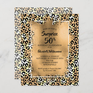 Budget Leopard 50e anniversaire Invitations