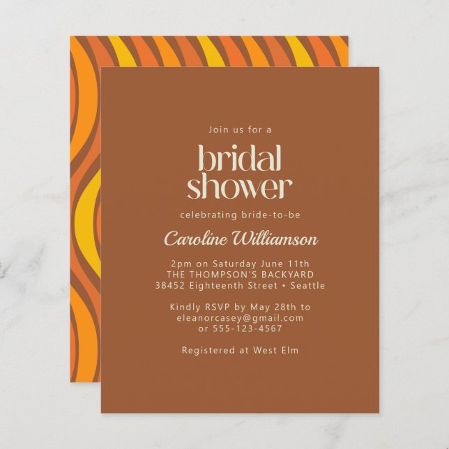 Budget les années 70 Lignes de série Fête des mari (Devant / Derrière)