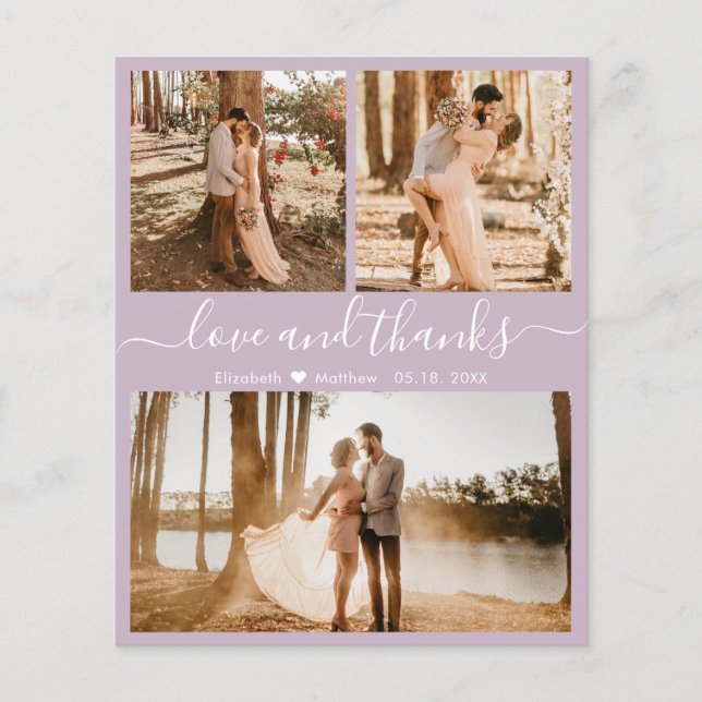 Budget Lilac 3 Photo Collage Mariage Merci (Devant)