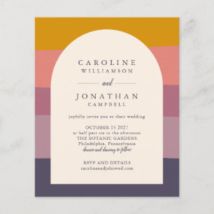Budget Lilac Color Block Élégant Mariage Invite