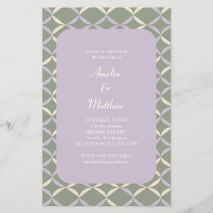 Budget Lilac Sage Elégant Mariage géométrique Invi