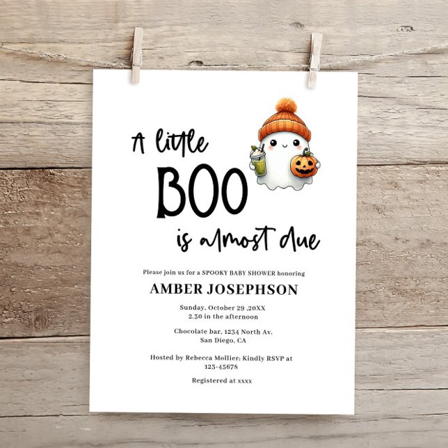 Budget Little Boo Halloween Baby shower Invitation (Créateur téléchargé)