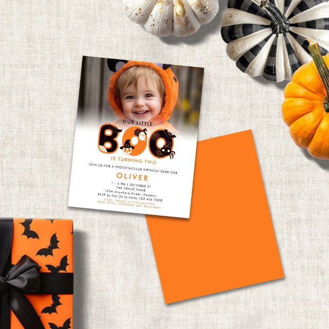 Budget Little Boo tourne deux photos Anniversaire (Front and back view)