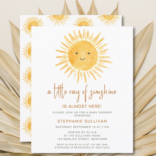 Budget Little Ray of Sunshine Baby shower Invitati (Créateur téléchargé)
