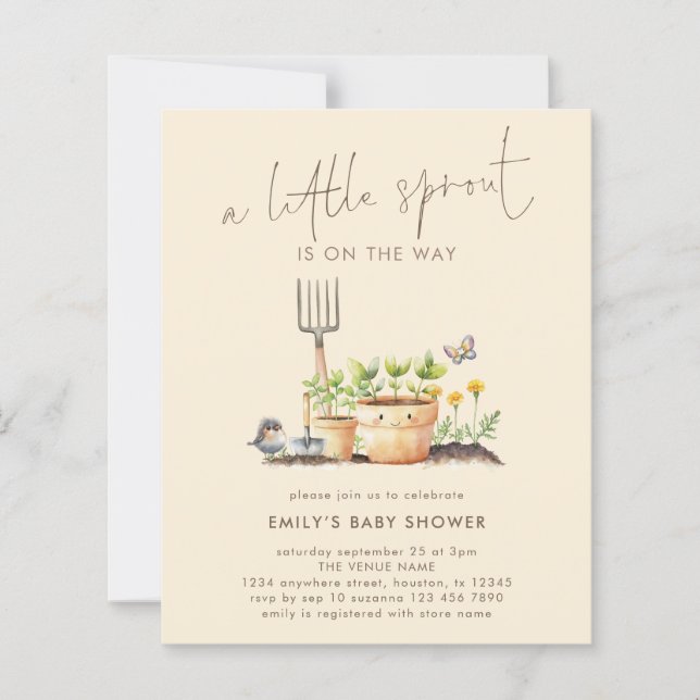 Budget Little Sprout Garden Baby shower beige (Devant)
