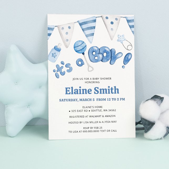 Budget Little Things C'est un Baby shower garçon (Cute Little Things Its a Boy Baby Shower Invitation)