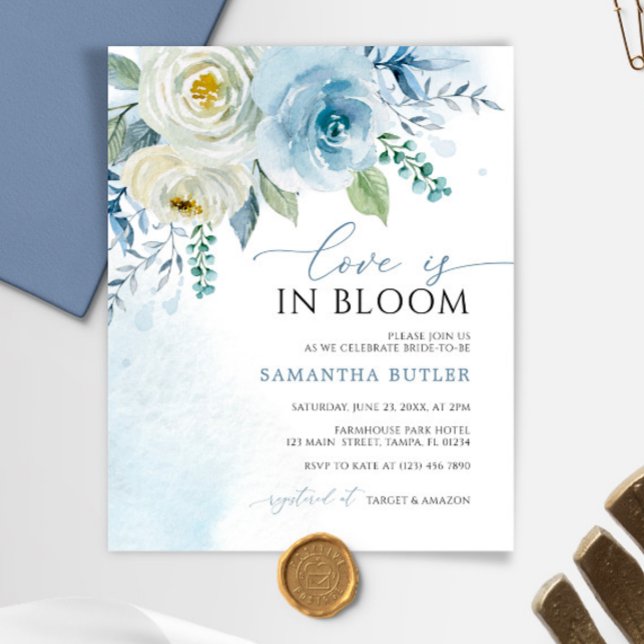 Budget Love est dans Bloom Bridal Shower Invitatio (Créateur téléchargé)