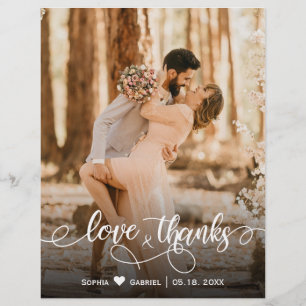 Budget Love et Merci Mariage Carte de remerciement