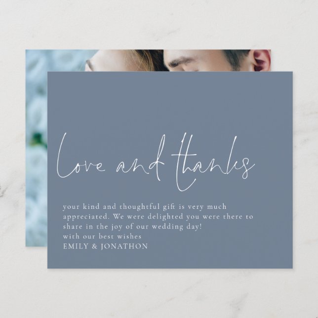 Budget Love Merci Photo Mariage Merci Bleu (Devant / Derrière)