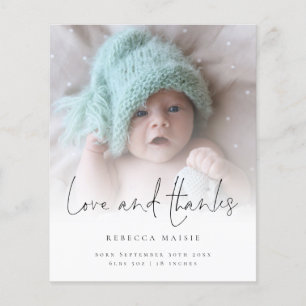Budget Love Thanks Photo Overlay Birth Annonce