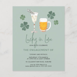 Budget Lucky en amour Fiançailles St patrick Invit