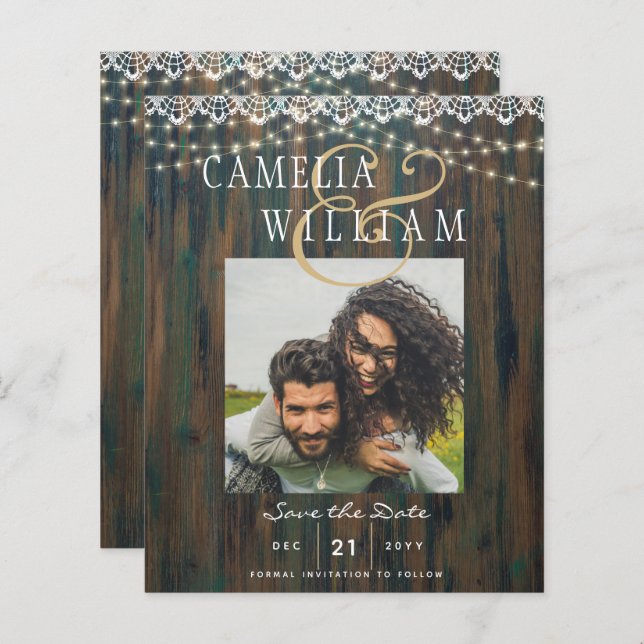 BUDGET LUMIÈRES RUSTIQUES DERNIÈRE PHOTO Mariage E (Devant / Derrière)