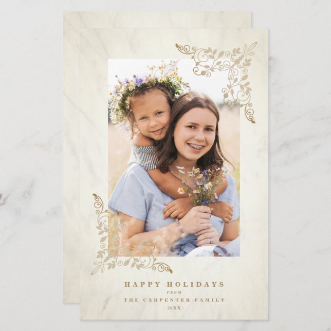 Budget Luxe dentelle fleurie Chic Golden Noël (Devant / Derrière)