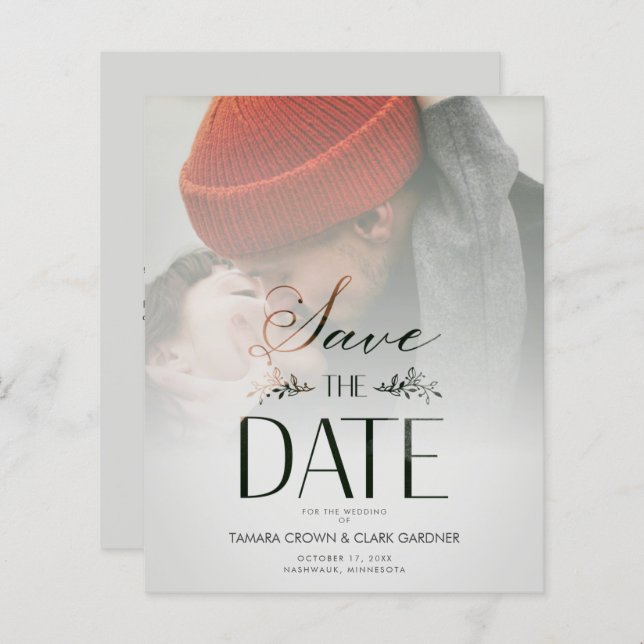 Budget Luxe Moderne Transparence Mariage Photo (Devant / Derrière)