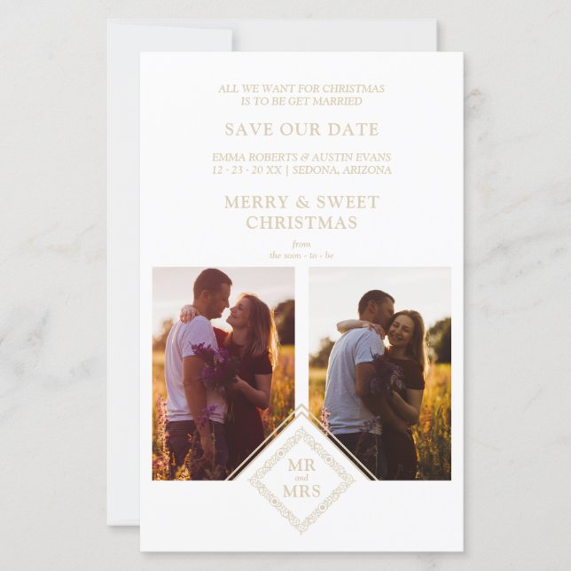 Budget Luxury Merry Christmas 2 Photos Collage (Devant)