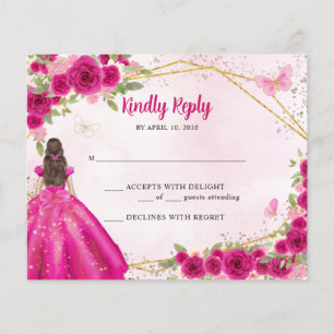 Budget Magenta Pink Glam or Floral Princesse RSVP