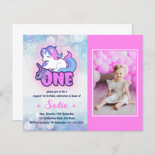 Budget Magical Unicorn 1er anniversaire Invitation