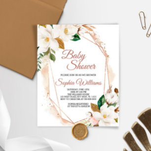 Budget Magnolia Fleurs Baby shower Invitation