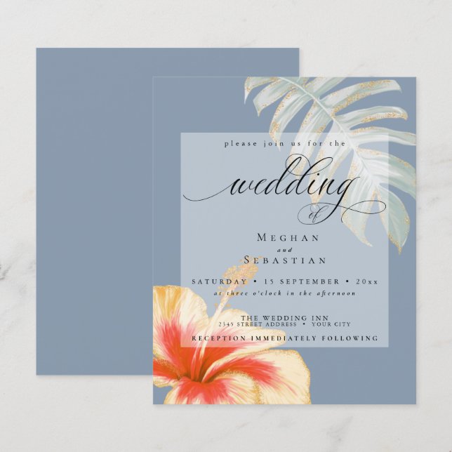Budget Mais Beau Corail MariageHibiscus Jaune (Devant / Derrière)