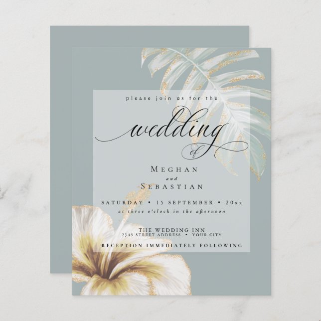 Budget Mais Beau Hibiscus Jaune Or Mariage Or (Devant / Derrière)