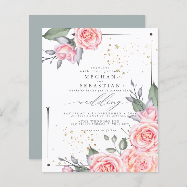 Budget Mais Beau Rustique Roses de chalet (Devant / Derrière)